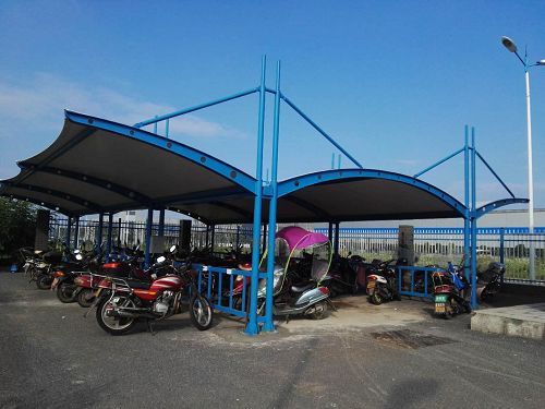 膜結構自行車棚案例